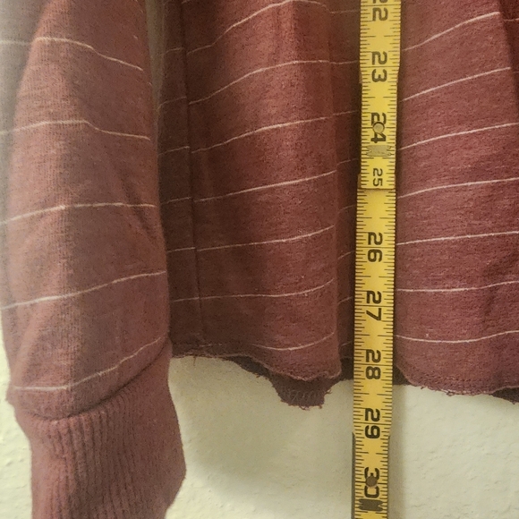 Marine Layer Red Double Knit Henley Striped Longsleeve Shirt Mens L / XL - Picture 7 of 7